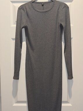 Uniqlo Long Sleeve Midi Dress - Gray